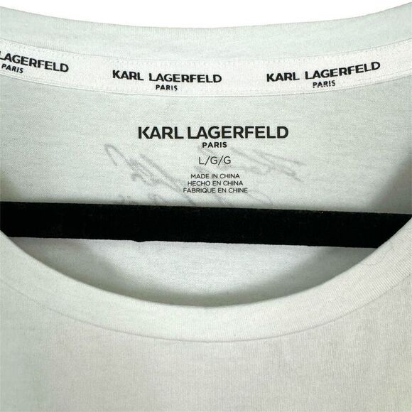 Karl Lagerfeld Paris Rhinestones Tee - Size Large - Picture 3 of 8